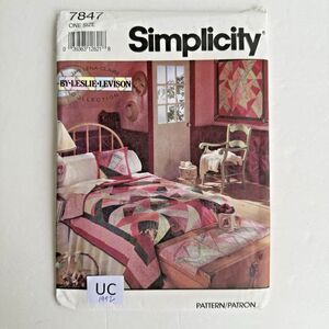 *Vtg Simplicity 7847 Crazy Patchwork Quilt Pattern Sewing Pattern Uncut